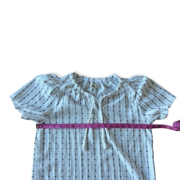 Madewell Women’s Tie Neck Short Sleeve Tunic Top, XS - Picture 9 of 10